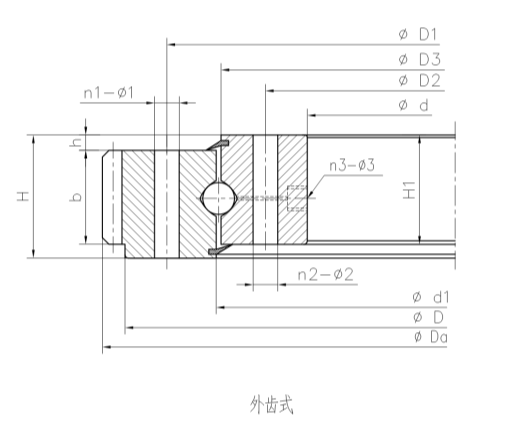 轉(zhuǎn)盤(pán)軸承四點(diǎn)型外齒式